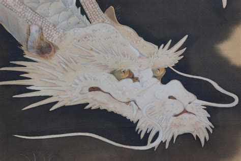 Antique Japanese Ryu dragon on silk Fude Zen painting hand made 1900s Japan art | eBay