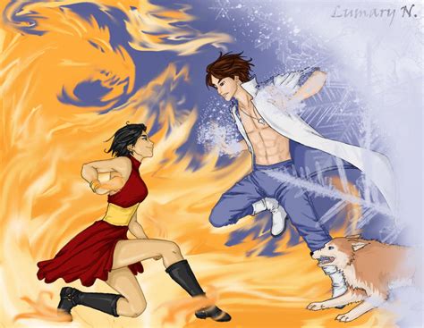 Ice vs Fire by lumary on DeviantArt