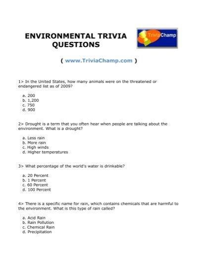 To Print This Quiz - Trivia Champ