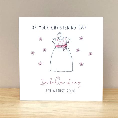 Handmade Personalised Christening Card Girls Christening | Etsy | Christening cards, Cards ...