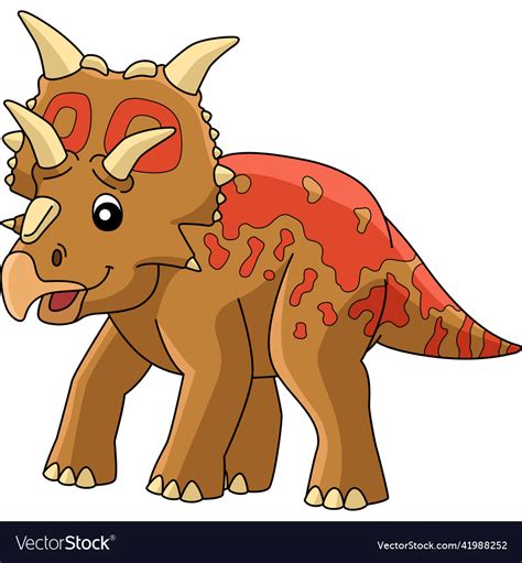 Xenoceratops dinosaur cartoon colored clipart Vector Image