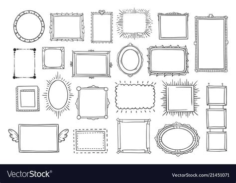 Line Drawing Picture Frame Vector – Warehouse of Ideas