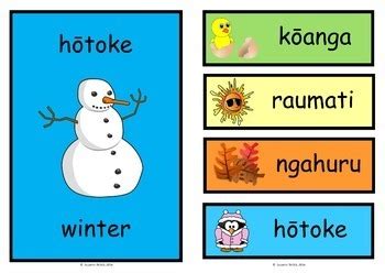 Te Reo Māori - Seasons by Suzanne Welch Teaching Resources | TPT