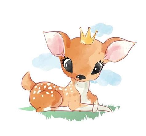 Pin by Amber Campbell on Character Art | Baby animal drawings, Deer cartoon, Cute cartoon drawings