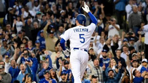 Dodgers' Freddie Freeman hits a home run in first at-bat against the ...