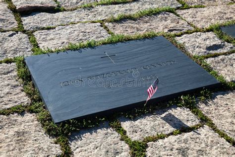 Gravestone of JFK on Arlington National Cemetery Editorial Image ...