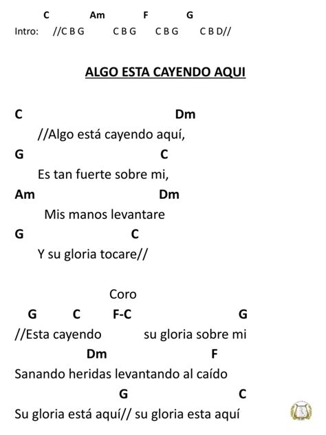 Acordes Algo Esta Cayendo Aqui y Yo Se Que Estas Aqui (David Cancino) | PDF