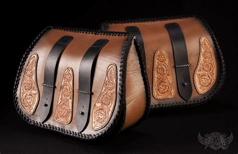 Carved Leather Saddlebags For Motorcycle - ByBodzi