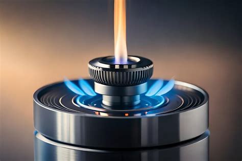 Premium AI Image | A gas stove with a blue flame that is turned on.