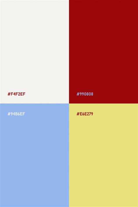 Blue & red color palette | Farveinspiration, Farvepaletter, Grafisk design