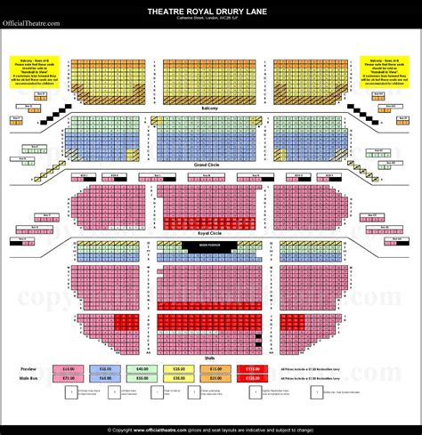 Theatre Royal Drury Lane London seat map and prices for Disney’s Hercules