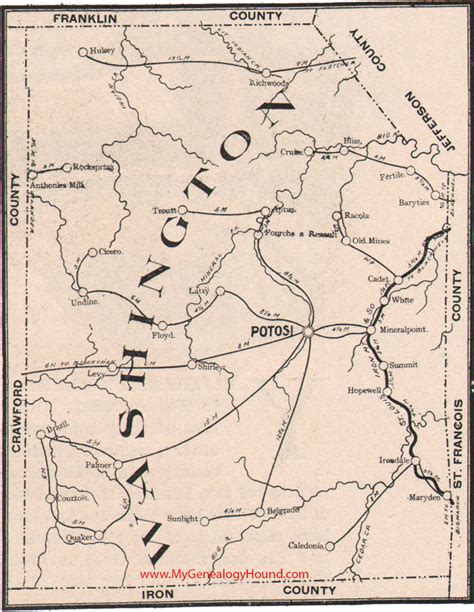 Washington County, Missouri 1904 Map