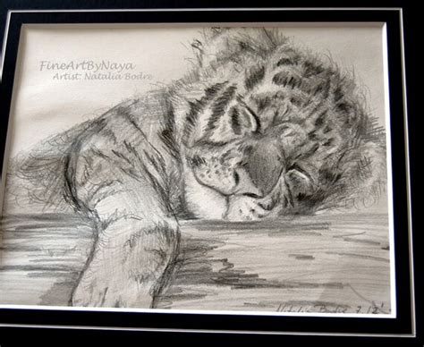 tiger cub baby tiger sleeping tiger by FineArtByNaya on Etsy