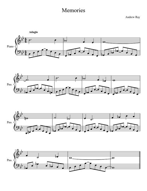 Memories Sheet music for Piano | Download free in PDF or MIDI ...