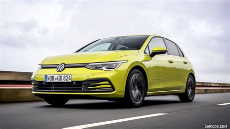 Volkswagen Golf | 2020MY 8 (Color: Lemon Yellow) | Front Three-Quarter