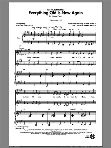 Everything Old Is New Again (from The Boy From Oz) (arr. Alan Billingsley) sheet music for choir ...