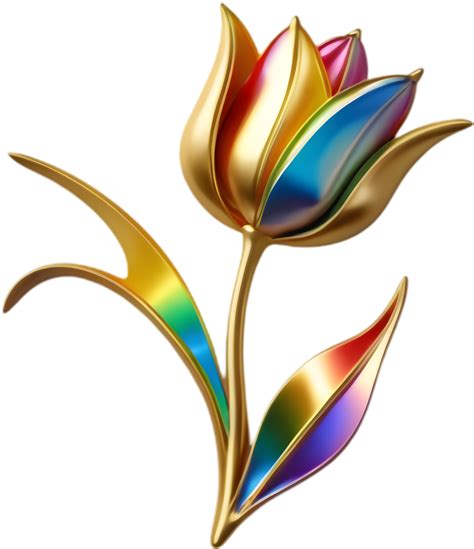 Striking Rainbow Tulip Flower for Business Branding. . 49954282 PNG