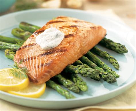 Grilled Salmon with Lemon-Dill Sauce - Daisy Brand - Sour Cream & Cottage Cheese