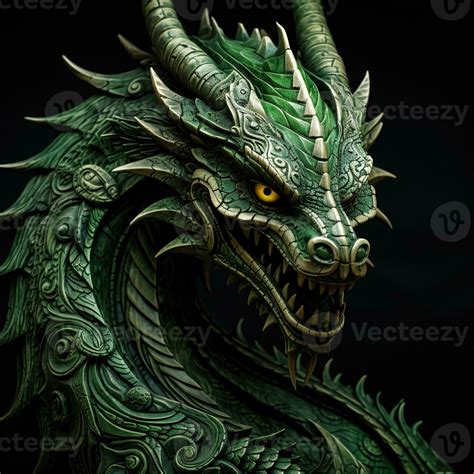 Green wooden dragon, new year 2024. 27594682 Stock Photo at Vecteezy