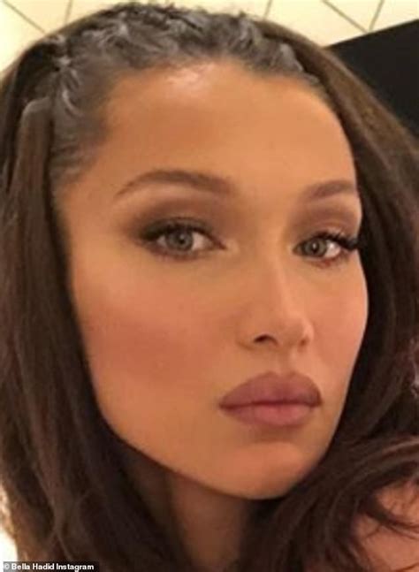 Bella Hadid flaunts incredibly plump pout... after denying any lip ...