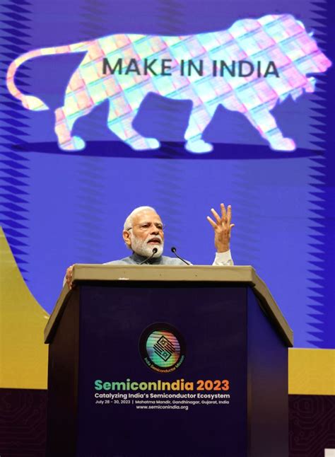 Prime Minister Narendra Modi addresses the Semicon India Conference 2023