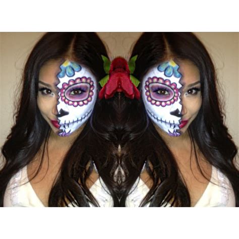 Half Face Sugar Skull Makeup - Mugeek Vidalondon