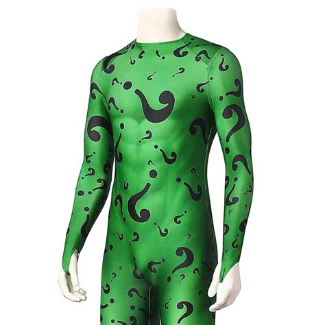 Batman Forever The Riddler Jim Carrey Version Bodysuit Cosplay Costume ...