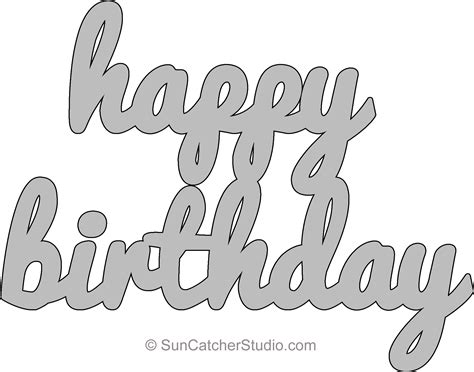 Download 2100 X 1532 Happy Birthday Lower Pattern Template Stencil - Happy Birthday Stencil ...