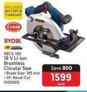 Ryobi 18V Li-Ion Brushless Circular Saw XBCS-185 offer at Makro