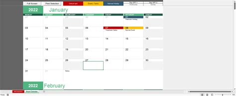 Excel Calendar Template 2022 - Simple Sheets