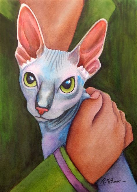 Portrait of Sphynx Cat by Rachel M. Brown