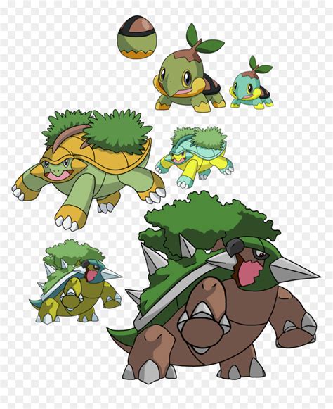 Pokemon Platinum Starters Evolution Guide Turtwig Evolutions - Shiny Turtwig Evolution Pokemon ...