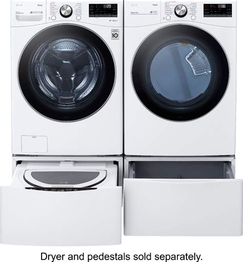 LG 5.0 Cu. Ft. High Efficiency Stackable Smart Front-Load Washer with Steam and Built-In ...