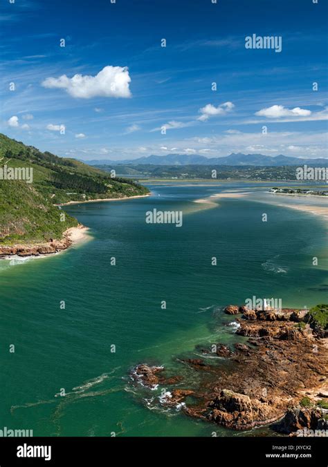 Knysna Lagoon seen from the Knysna Heads, Garden Route, Western Cape ...