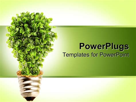 PowerPoint Template: Plant growing from light bulb base with green ...