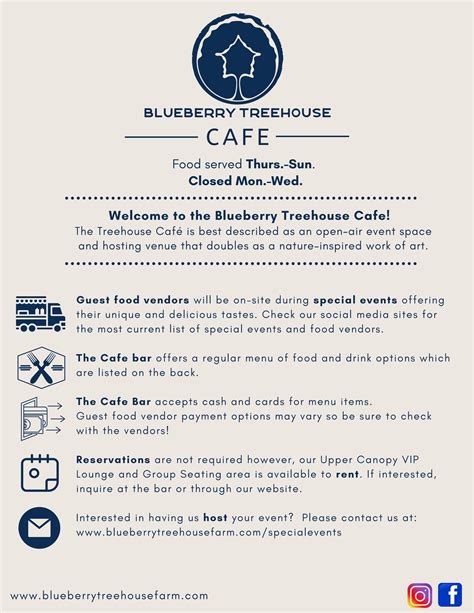 Blueberry Treehouse Cafe Menu by adamleescott - Issuu