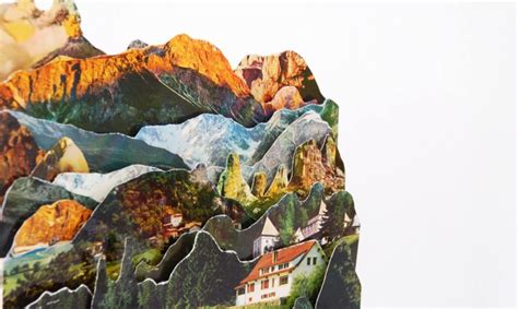 Artist turns vintage postcards into extraordinary layered landscapes ...