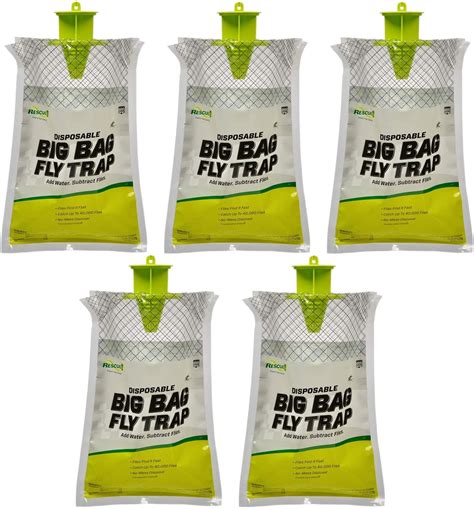 RESCUE! Big Bag Fly Trap Large Capacity Disposable Outdoor Hanging Fly Trap - 5 Traps - Walmart.com