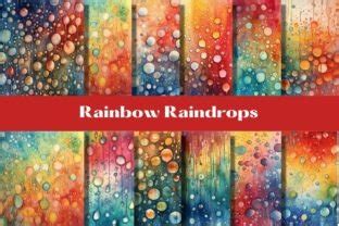 Rainbow Raindrops Bright Backgrounds Graphic by Mermaids Cove ...