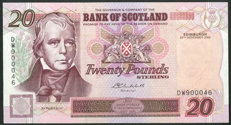 Scotland, Bank of Scotland, £20, 26th Nov 2003, UNC - M Veissid & Co.