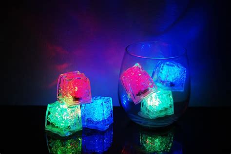 Set of 6 Litecubes Brand 8 Mode MultiColor RAINBOW Light up LED Ice ...