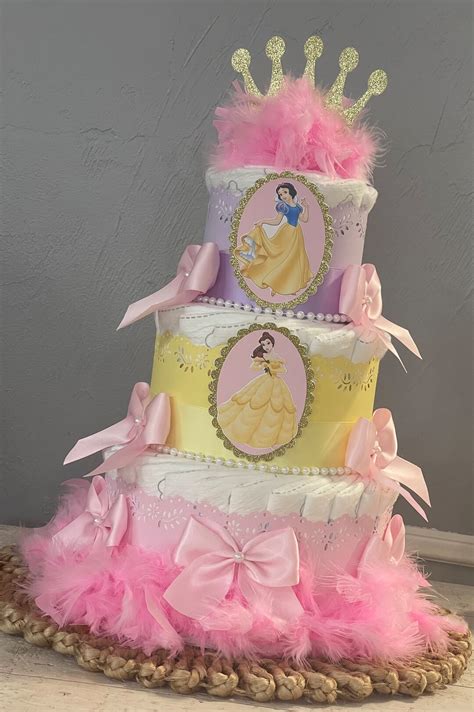 Princess Diaper Cake/disney Princess Inspires Diaper Cake/princess Baby ...