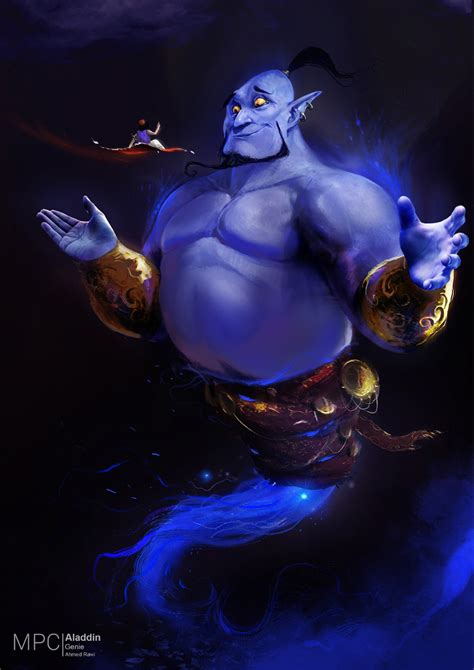 ArtStation - Genie, Aladdin 2019, Ahmed Rawi | Aladdin art, Disney fairies pixie hollow, Aladdin