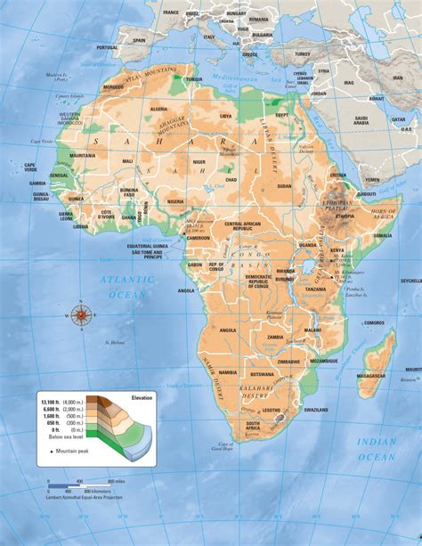 Online Maps: Africa physical map