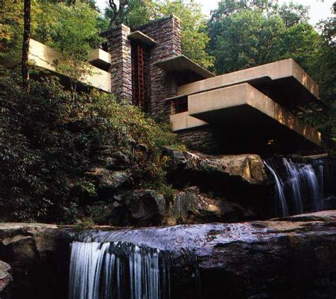 Fallingwater - house over waterfall, Frank Lloyd Wright