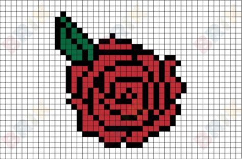 Rose Pixel Art Pixel Art Lego, Pixel Art Anime, Easy Pixel Art, Pixel ...