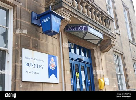 Signs outside entrance to Burnley Police Station Stock Photo - Alamy