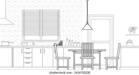 Kitchen Interior Design Modern Style Vector Stock Vector (Royalty Free) 1414710230 | Shutterstock