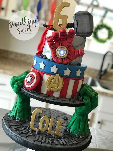 Avengers Birthday Party Cake marvel hulk ironman Captain America thor www.facebook.com/ca ...