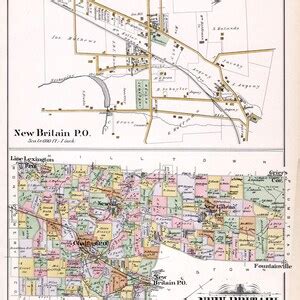 1891 Map of New Britain Township Bucks County Pennsylvania - Etsy